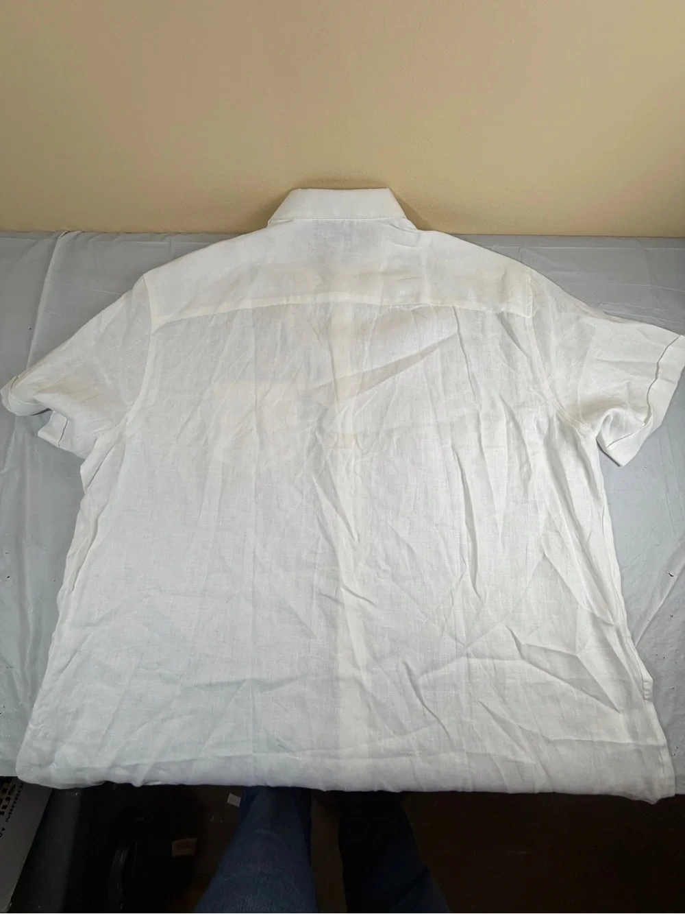 Cubavera Men's‎ Cream Short-Sleeve Button-Front Camp Shirt 100% Linen